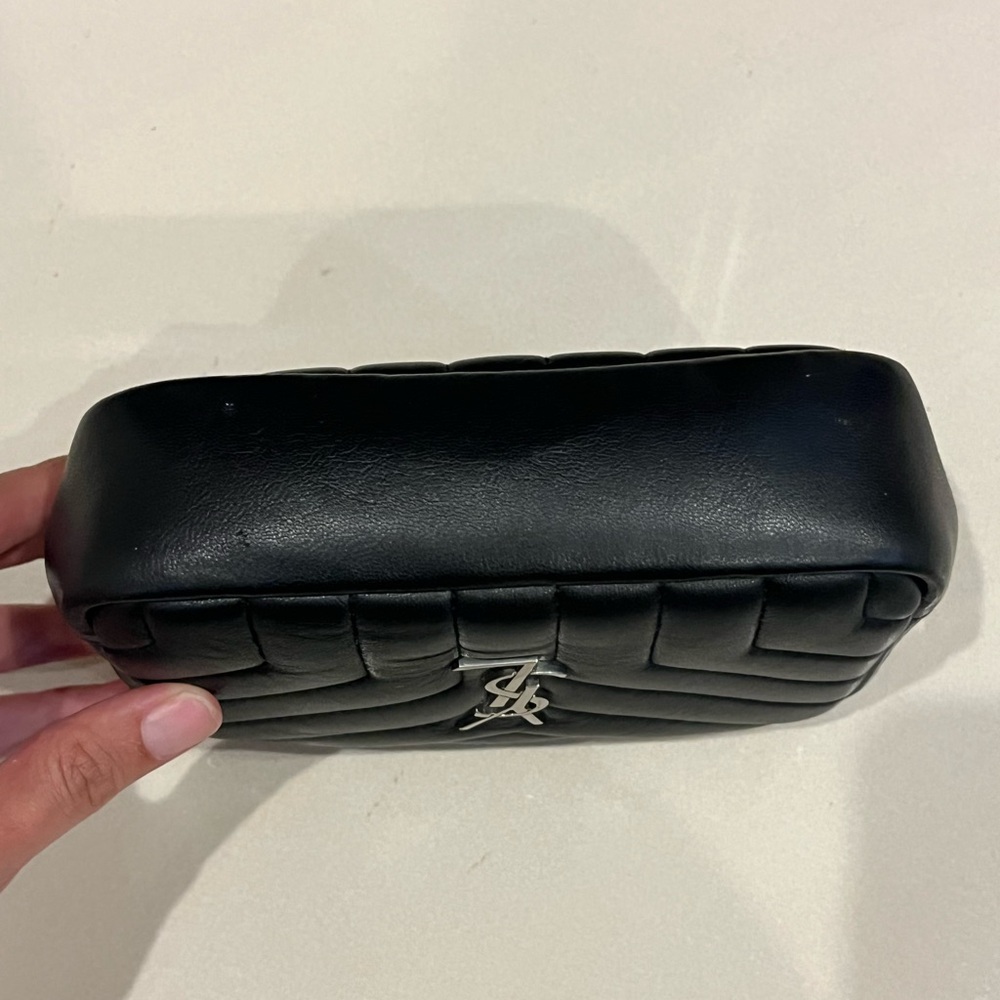 SAINT LAURENT Lambskin Y Quilted Monogram Loulou Cosmetic Case Black - Picture 8 of 12